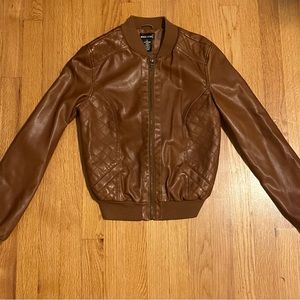 Vintage Faux leather bomber jacket